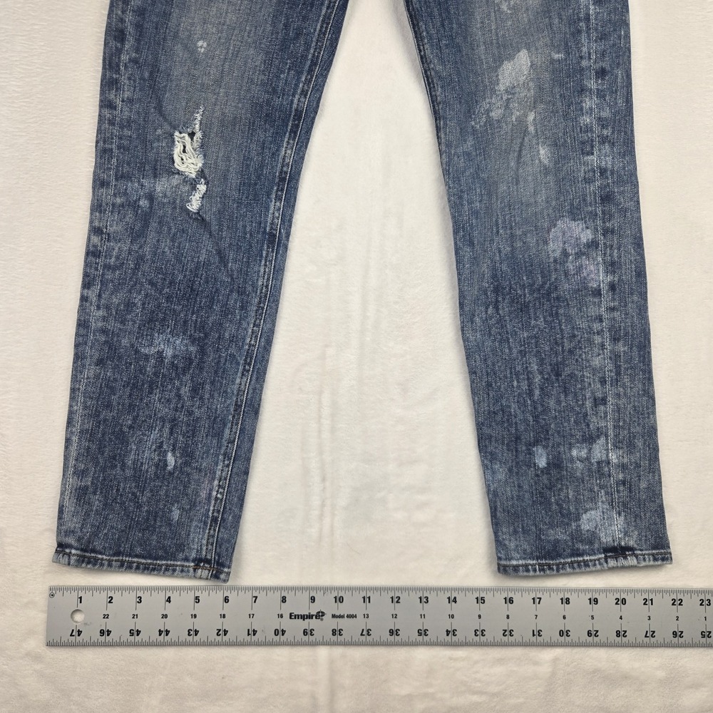 Fidelity Denim Jeans Womens 26 Axl Crop‎ Girlfriend Jean Painterly Distressed - Picture 8 of 11